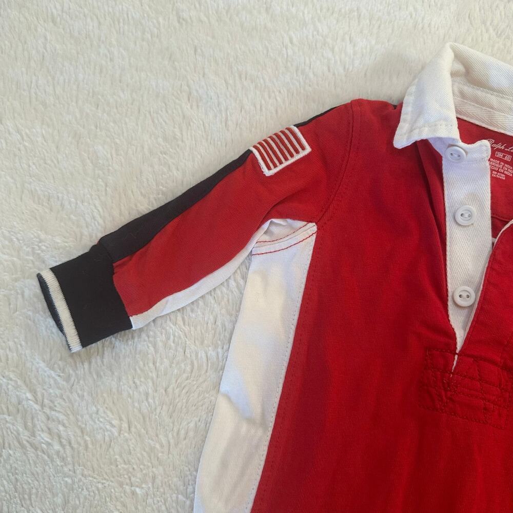 Ralph Lauren Baby Boys Romper sz 3 M Large Pony Logo Romper - Picture 8 of 8